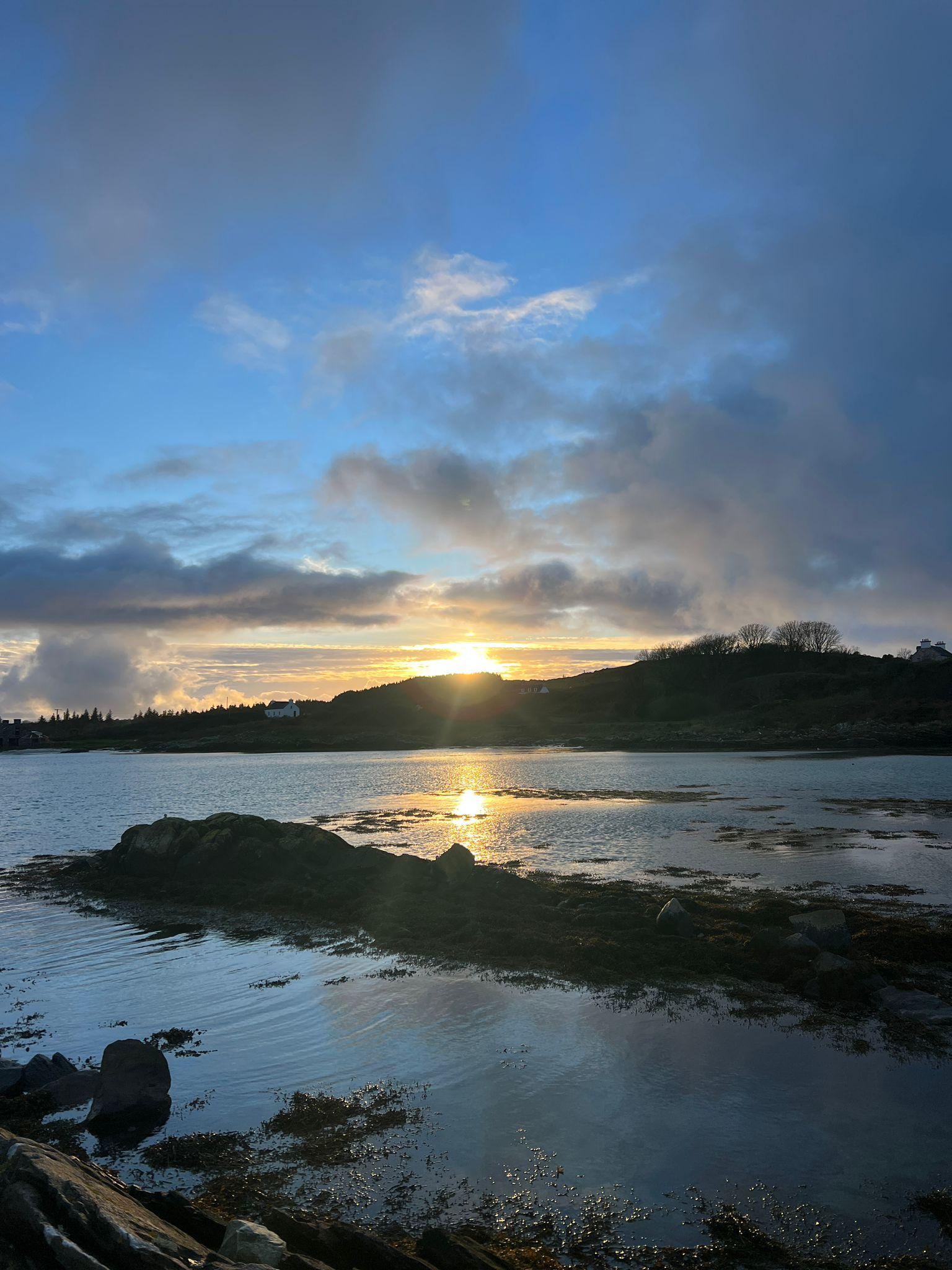 Evening winter sun from Ministers Beacg